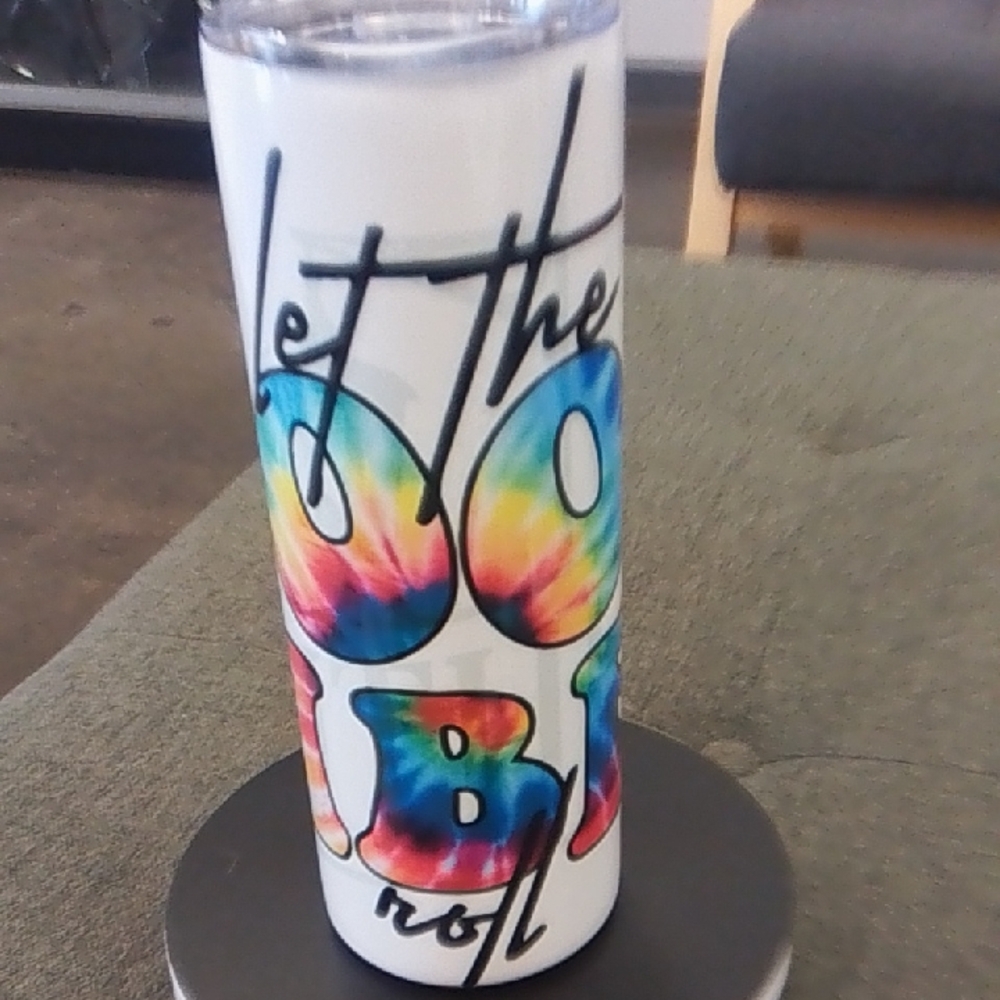 CUSTOM Stainless Steel 20oz Tumbler. Colorful Tie-Dye Tumbler